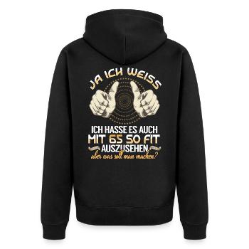 65. Geburtstag 65 Jahre Geburtstag Geschenkidee - Unisex Premium Bio Zip Hoodie - Schwarz - Hinten - Nico (187cm)