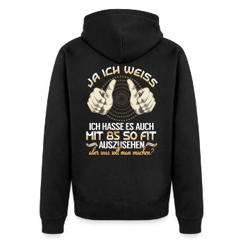 85. Geburtstag 85 Jahre Geburtstag Geschenkidee - Unisex Premium Bio Zip Hoodie - Schwarz - Hinten - Nico (187cm)