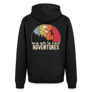 Escalade en montagne - say yes to new adventures - Veste à capuche bio Premium Unisexe - noir - Dos - Nico (187cm)