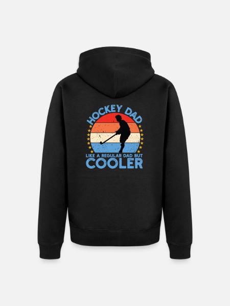 Hockey Ishockey Ishockey Ishockey Spiller Far - Premium økologisk unisex-hættejakke - sort