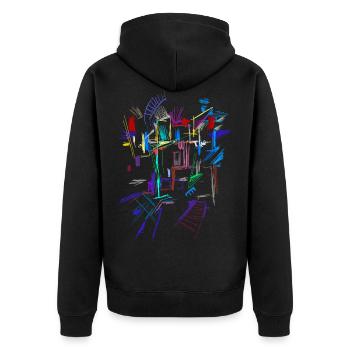 Architecture Modèle - Veste à capuche bio Premium Unisexe - noir - Dos - Nico (187cm)