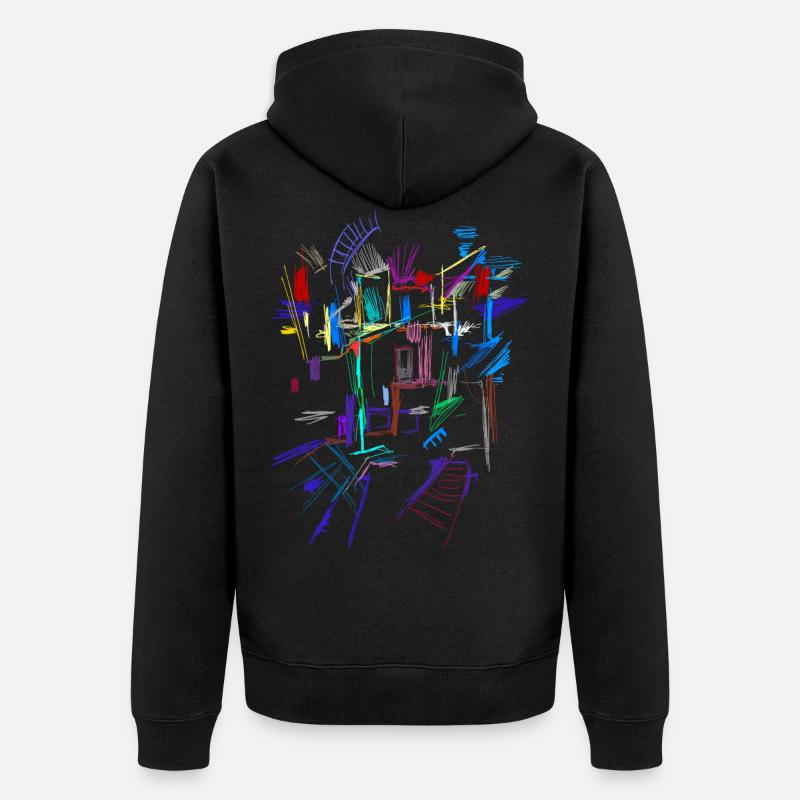 Architektur Muster - Unisex Premium Bio Zip Hoodie - Schwarz