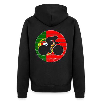 Cyclisme Portugal Vélo de course Vélo - Veste à capuche bio Premium Unisexe - noir - Dos - Nico (187cm)