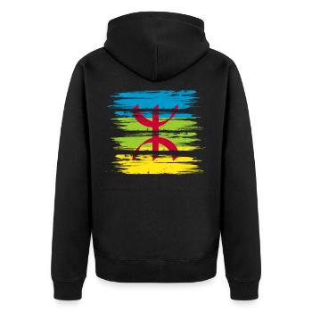 Amazigh - Veste à capuche bio Premium Unisexe - noir - Dos - Nico (187cm)