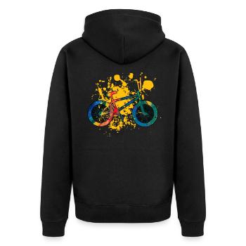Bmx - Unisex Premium Bio Zip Hoodie - Schwarz - Hinten - Nico (187cm)