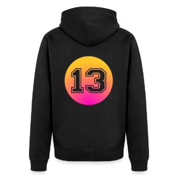 Retro 13. Geburtstag Dreizehn Jahre alt Geschenk - Unisex Premium Bio Zip Hoodie - Schwarz - Hinten - Nico (187cm)