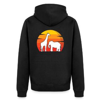 Africa Savannah and Wilderness Safari Zoo Animals - Unisex Premium Organic Zip Hoodie - black - Back - Nico (187cm)