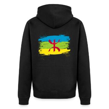 Amazigh - Veste à capuche bio Premium Unisexe - noir - Dos - Nico (187cm)