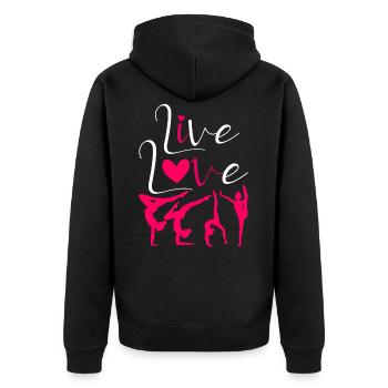 Gymnastik Sport Turnen Bodenturnen Turner Geschenk - Unisex Premium Bio Zip Hoodie - Schwarz - Hinten - Nico (187cm)