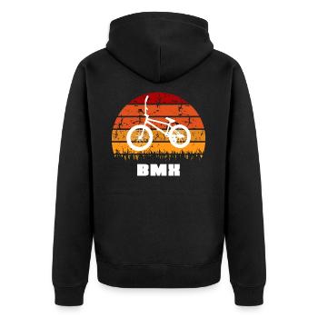 Bmx - Unisex Premium Organic Zip Hoodie - black - Back - Nico (187cm)