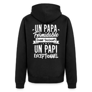 un Papa Formidable donne un Papi Exceptionnel - Veste à capuche bio Premium Unisexe - noir - Dos - Nico (187cm)