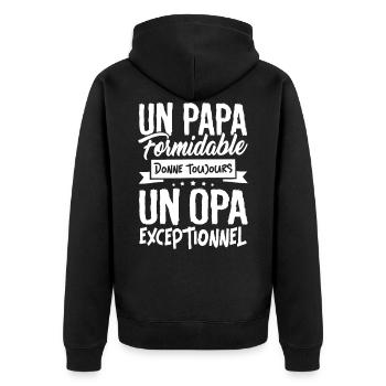 un Papa Formidable donne un Opa Exceptionnel - Veste à capuche bio Premium Unisexe - noir - Dos - Nico (187cm)