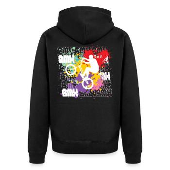 Bmx - Unisex Premium Organic Zip Hoodie - black - Back - Nico (187cm)