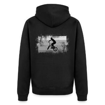 BMX - Unisex Premium Organic Zip Hoodie - black - Back - Nico (187cm)