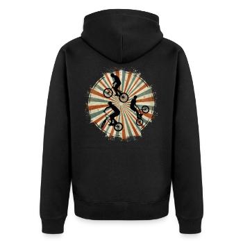 BMX - Unisex Premium Organic Zip Hoodie - black - Back - Nico (187cm)