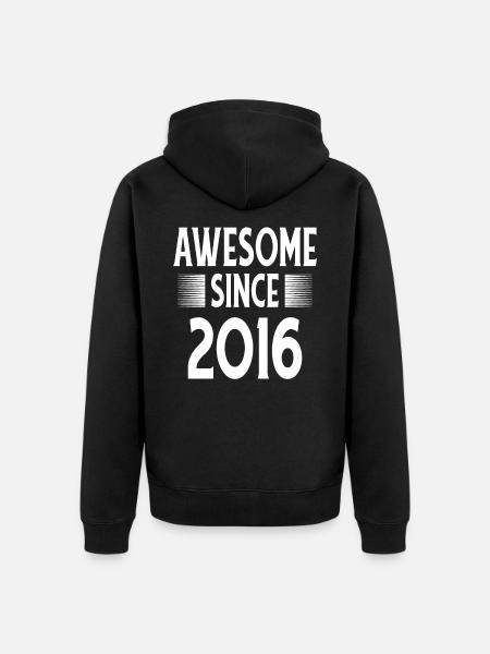 Geweldig sinds 2016 - Uniseks Premium bio ziphoodie - zwart
