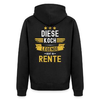 Koch Rentner Kochen Diese Legende Geht In Rente - Unisex Premium Bio Zip Hoodie - Schwarz - Hinten - Nico (187cm)