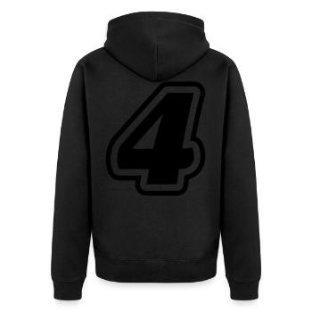 Symbole à 4 chiffres - Veste à capuche bio Premium Unisexe - noir - Dos - Nico (187cm)
