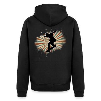Skateboard Freestyle - Veste à capuche bio Premium Unisexe - noir - Dos - Nico (187cm)