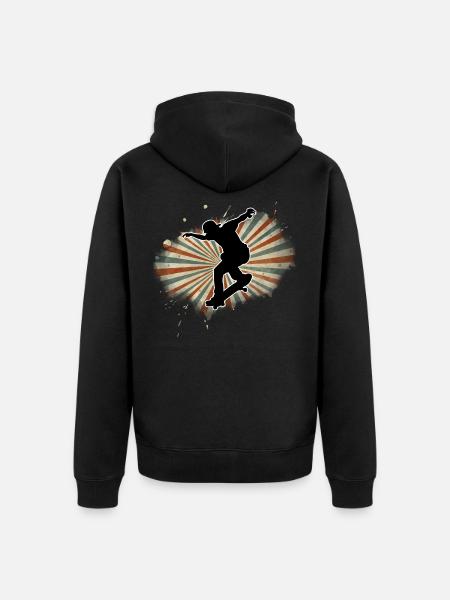 Skateboard Freestyle - Unisex Premium Organic Zip Hoodie - black