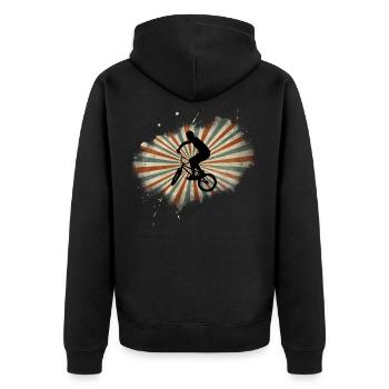 BMX - Unisex Premium Organic Zip Hoodie - black - Back - Nico (187cm)