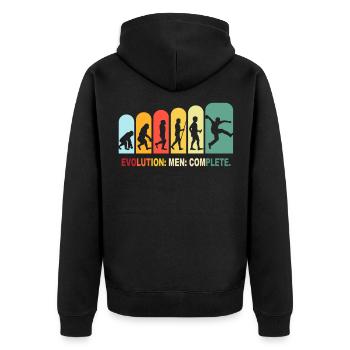 Bosseln Bosselsport Boßeln Bosselkugel - Unisex Premium Bio Zip Hoodie - Schwarz - Hinten - Nico (187cm)