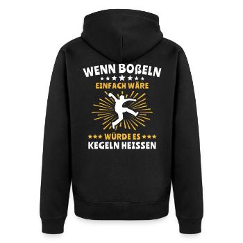 Bosseln Bosselsport Boßeln Bosselkugel - Unisex Premium Bio Zip Hoodie - Schwarz - Hinten - Nico (187cm)