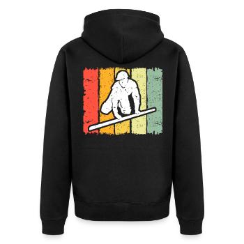 Estrichleger Beruf Bodenleger Bauarbeiter Estrich - Unisex Premium Bio Zip Hoodie - Schwarz - Hinten - Nico (187cm)