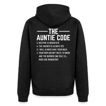 Rosa Oder Blaue Tante Liebt Dich Geschlecht - Unisex Premium Bio Zip Hoodie - Schwarz - Hinten - Nico (187cm)