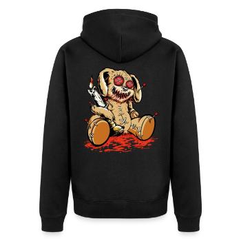 Niedliche Voodoo-Teddybär-Puppen Gruselige - Unisex Premium Bio Zip Hoodie - Schwarz - Hinten - Nico (187cm)