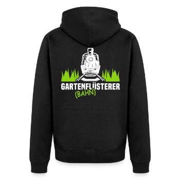 Gartenbahn Flüsterer Eisenbahn Garten Gartenbahner - Unisex Premium Bio Zip Hoodie - Schwarz - Hinten - Nico (187cm)