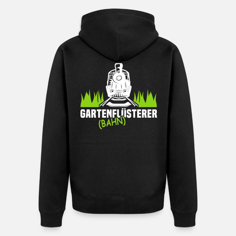 Gartenbahn Flüsterer Eisenbahn Garten Gartenbahner - Unisex Premium Bio Zip Hoodie - Schwarz