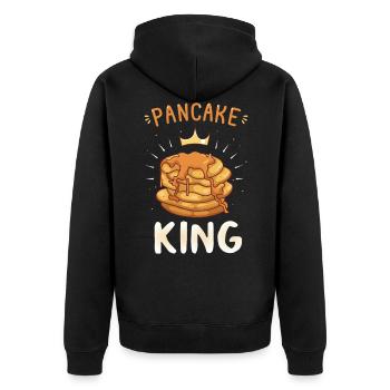 Pancake King Foodies Sweet Dish Crown - Unisex Premium Bio Zip Hoodie - Schwarz - Hinten - Nico (187cm)