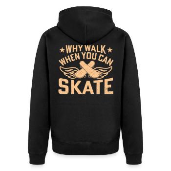 Skate Board Skater Skate Skater Design - Veste à capuche bio Premium Unisexe - noir - Dos - Nico (187cm)