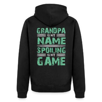 Grand-père Grand-père Paw Grand-père Grand-mère Grand-père - Veste à capuche bio Premium Unisexe - noir - Dos - Nico (187cm)