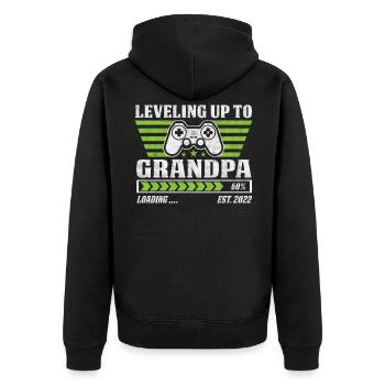 Grand-père Grand-père Paw Grand-père Grand-mère Grand-père - Veste à capuche bio Premium Unisexe - noir - Dos - Nico (187cm)