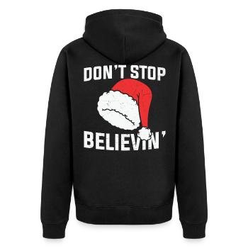 Weihnachtsmann 24 Dezember T-shirt - Unisex Premium Bio Zip Hoodie - Schwarz - Hinten - Nico (187cm)