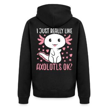 Axolotl - Veste à capuche bio Premium Unisexe - noir - Dos - Nico (187cm)