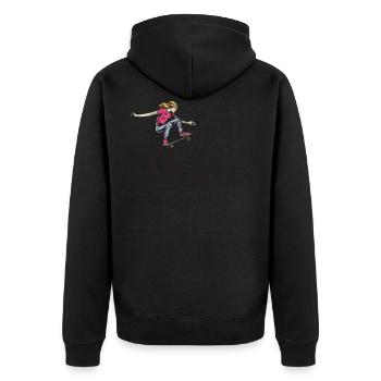 Fille Lady Skater Skater Skate Skateboard - Veste à capuche bio Premium Unisexe - noir - Dos - Nico (187cm)