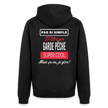 pas si simple GARDE PÊCHE - Veste à capuche bio Premium Unisexe - noir - Dos - Nico (187cm)
