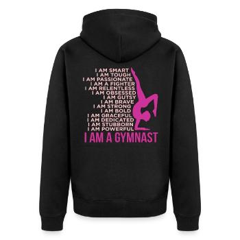 I am a gymnast gymnastics gymnastics - Unisex Premium Organic Zip Hoodie - black - Back - Nico (187cm)