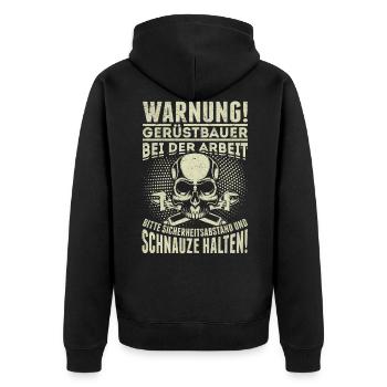 Gerüst Beruf witziger Spruch - Unisex Premium Bio Zip Hoodie - Schwarz - Hinten - Nico (187cm)