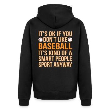 Baseball Smart People Sport Spieler Liebhaber - Unisex Premium Bio Zip Hoodie - Schwarz - Hinten - Nico (187cm)