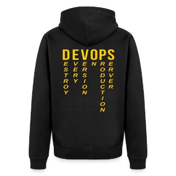 Devops Définition de l’ordinateur technique - Veste à capuche bio Premium Unisexe - noir - Dos - Nico (187cm)