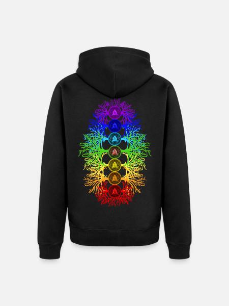 Chakra Energie - Unisex Premium Bio Zip Hoodie - Schwarz