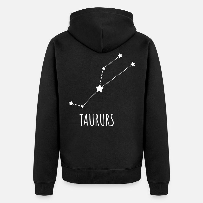 Sternzeichen Stier - Unisex Premium Bio Zip Hoodie - Schwarz