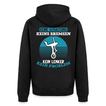 Einrad lustiger Spruch Einrad Sport Sportler - Unisex Premium Bio Zip Hoodie - Schwarz - Hinten - Nico (187cm)