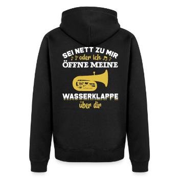 Tuba lustiger Spruch Musiker Tubist Tubaspieler - Unisex Premium Bio Zip Hoodie - Schwarz - Hinten - Nico (187cm)