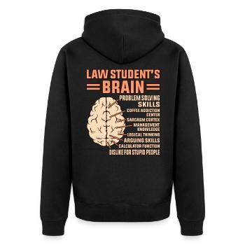 Étudiants de l’examen Brain Lawyer Lawyer de l’étudiant en droit - Veste à capuche bio Premium Unisexe - noir - Dos - Nico (187cm)