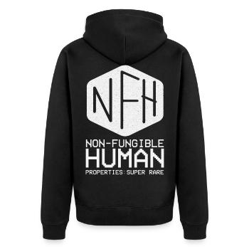 Non Fungible Human NFT Artist Creator Metaverse - Unisex Premium Organic Zip Hoodie - black - Back - Nico (187cm)